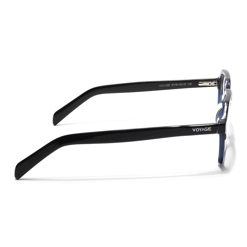 Voyage Glaze Black & Blue Square Acetate Eyeglasses for Men & Women - SLMG6493-C3