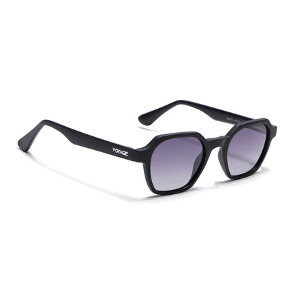 Wayfarer Polarized Sunglasses for Men & Women (Grey & Clear Lens | Black Frame - PMG7283)
