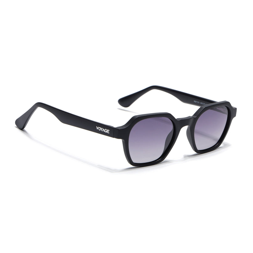 Wayfarer Polarized Sunglasses for Men & Women (Grey & Clear Lens | Black Frame - PMG7283)
