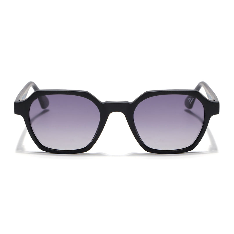 Wayfarer Polarized Sunglasses for Men & Women (Grey & Clear Lens | Black Frame - PMG7283)