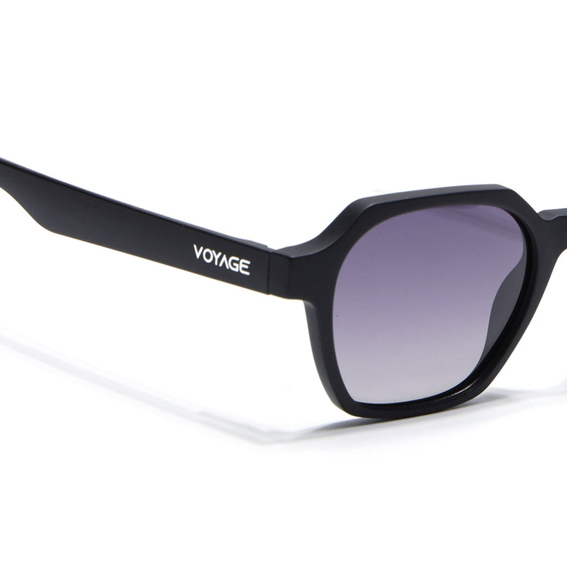 Wayfarer Polarized Sunglasses for Men & Women (Grey & Clear Lens | Black Frame - PMG7283)