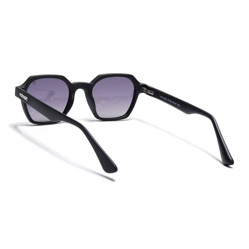 Wayfarer Polarized Sunglasses for Men & Women (Grey & Clear Lens | Black Frame - PMG7283)