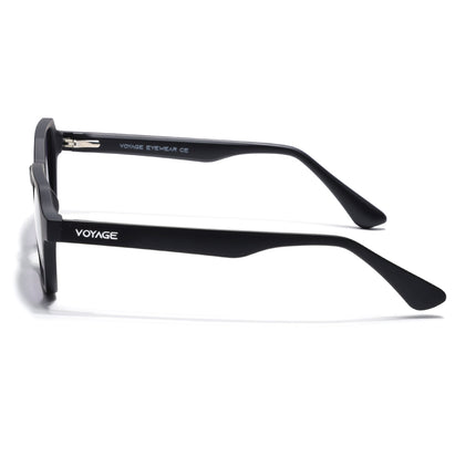 Wayfarer Polarized Sunglasses for Men & Women (Grey & Clear Lens | Black Frame - PMG7283)