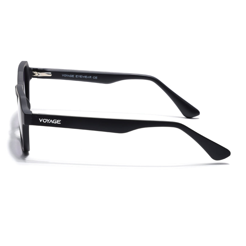 Wayfarer Polarized Sunglasses for Men & Women (Grey & Clear Lens | Black Frame - PMG7283)