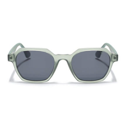 Round Polarized Sunglasses for Men & Women (Black Lens | Green Frame - PMG7287)