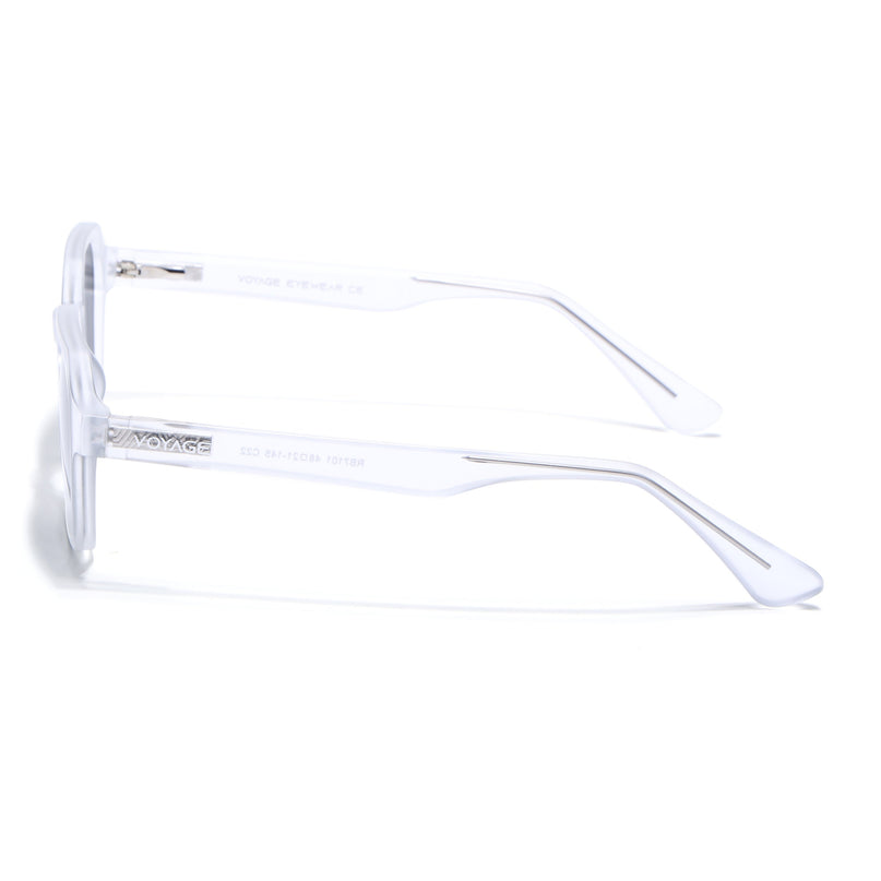 Rectangle Polarized Sunglasses for Men & Women (Black Lens | Transparent Frame - PMG7293)