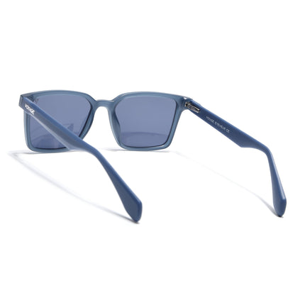 Rectangle Polarized Sunglasses for Men & Women (Grey Lens | Blue Frame - PMG7294)