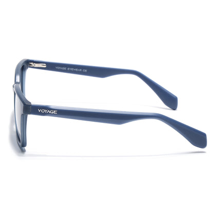 Rectangle Polarized Sunglasses for Men & Women (Grey Lens | Blue Frame - PMG7294)