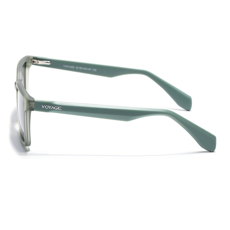 Rectangle Polarized Sunglasses for Men & Women (Black Lens | Green Frame - PMG7296)