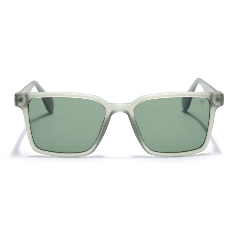 Rectangle Polarized Sunglasses for Men & Women (Green Lens | Green Frame - PMG7297)