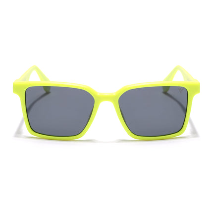 Rectangle Polarized Sunglasses for Men & Women (Black Lens | Neon Yellow Frame - PMG7299)