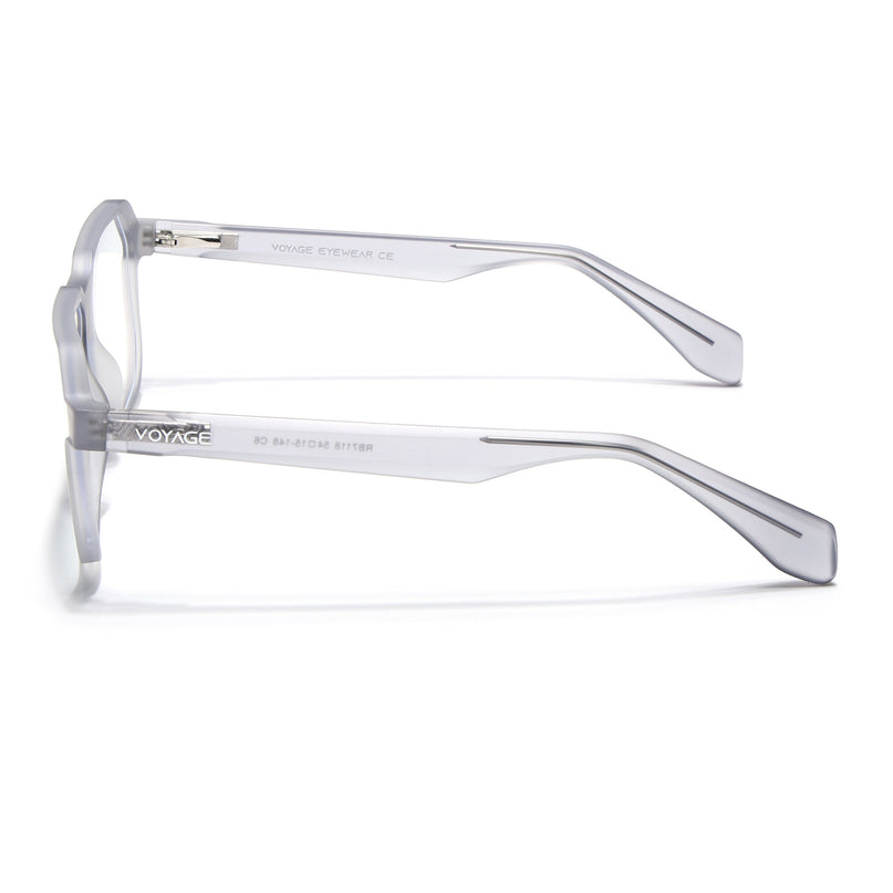 Prizm | Light Grey Hexagonal Eyeglasses for Men & Women (FMG6720-C3)