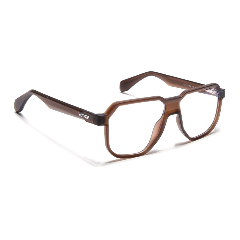 Prizm | Brown Hexagonal Eyeglasses for Men & Women (FMG6721-C4)