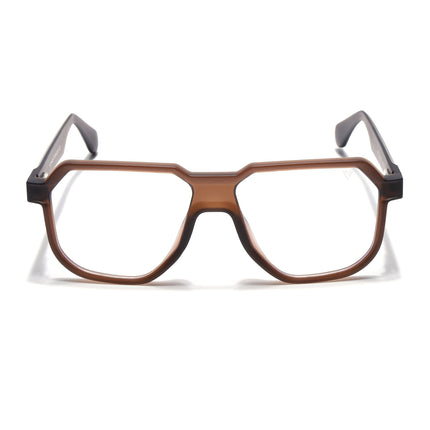 Prizm | Brown Hexagonal Eyeglasses for Men & Women (FMG6721-C4)