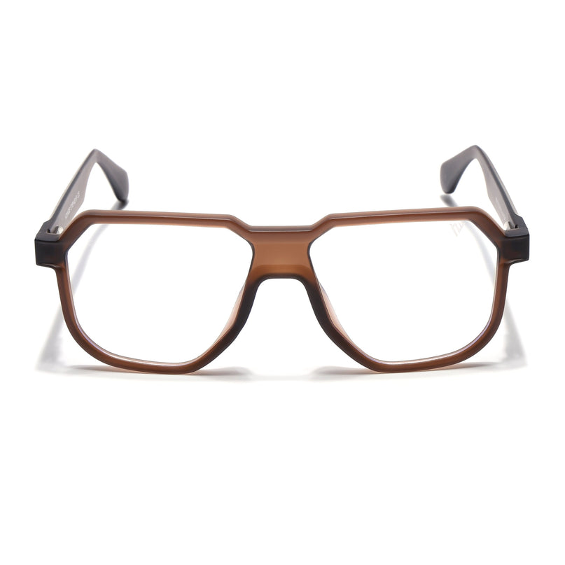 Prizm | Brown Hexagonal Eyeglasses for Men & Women (FMG6721-C4)