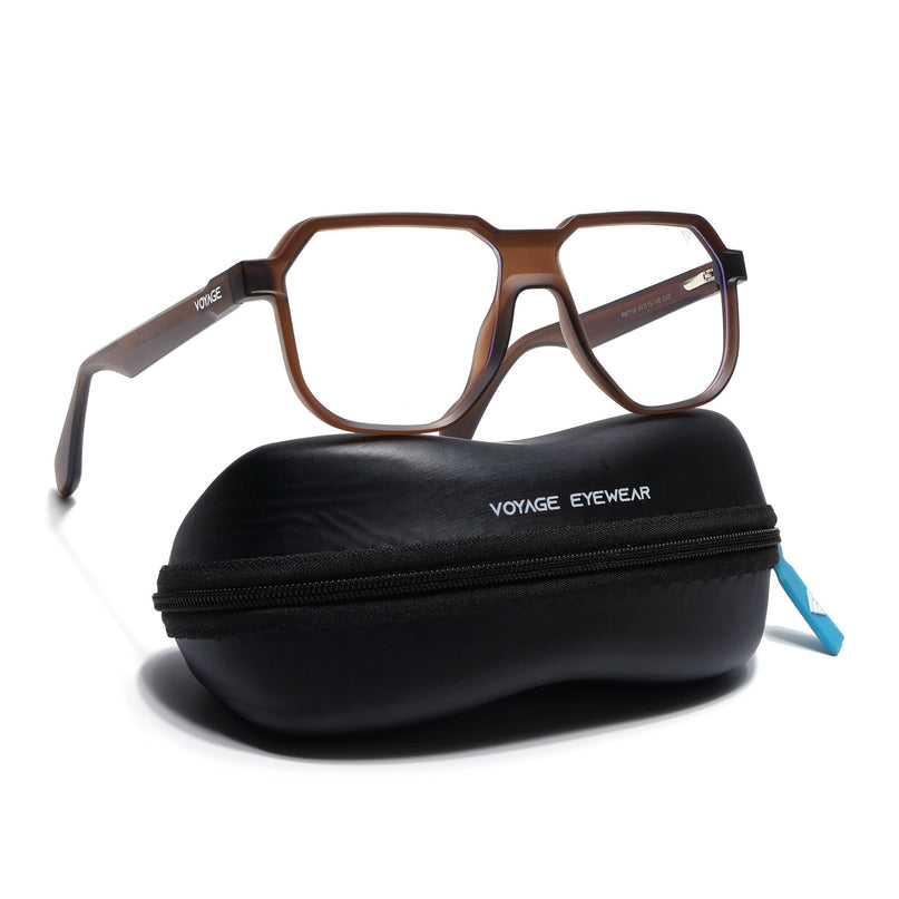 Prizm | Brown Hexagonal Eyeglasses for Men & Women (FMG6721-C4)