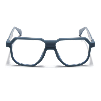 Prizm | Matt Blue Hexagonal Eyeglasses for Men & Women (FMG6722-C5)