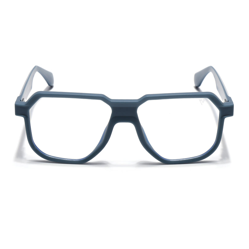 Prizm | Matt Blue Hexagonal Eyeglasses for Men & Women (FMG6722-C5)