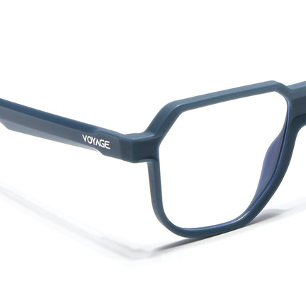 Prizm | Matt Blue Hexagonal Eyeglasses for Men & Women (FMG6722-C5)