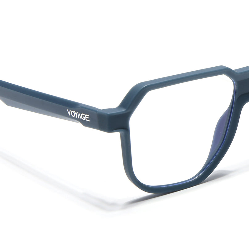 Prizm | Matt Blue Hexagonal Eyeglasses for Men & Women (FMG6722-C5)