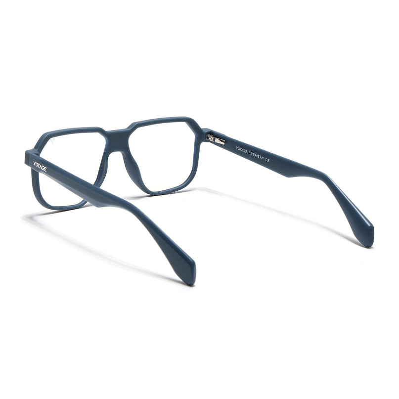 Prizm | Matt Blue Hexagonal Eyeglasses for Men & Women (FMG6722-C5)