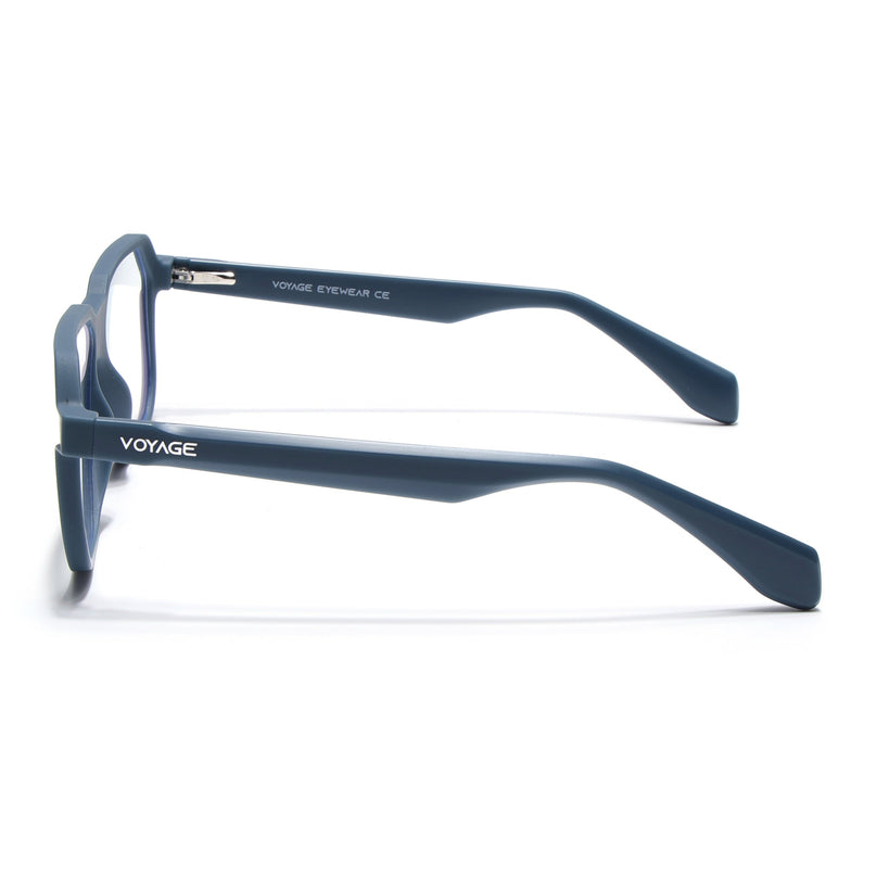 Prizm | Matt Blue Hexagonal Eyeglasses for Men & Women (FMG6722-C5)