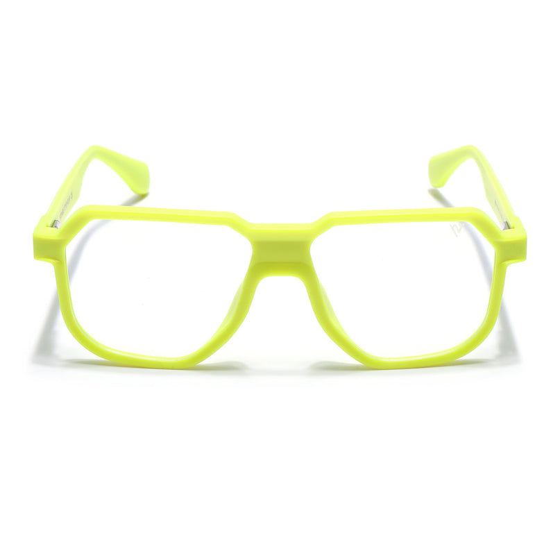 Prizm | Neon Yellow Hexagonal Eyeglasses for Men & Women (FMG6725-C8)