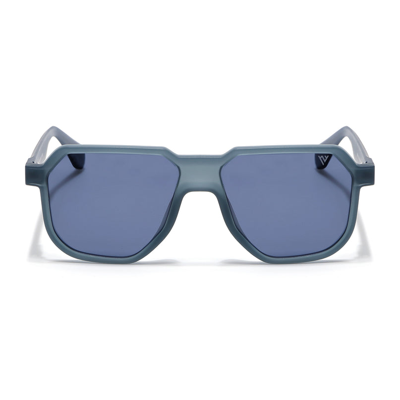 Prizm | Matt Blue Hexagonal Polarized Sunglasses | Blue Lens - PMG6712