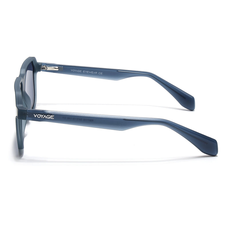 Prizm | Matt Blue Hexagonal Polarized Sunglasses | Blue Lens - PMG6712