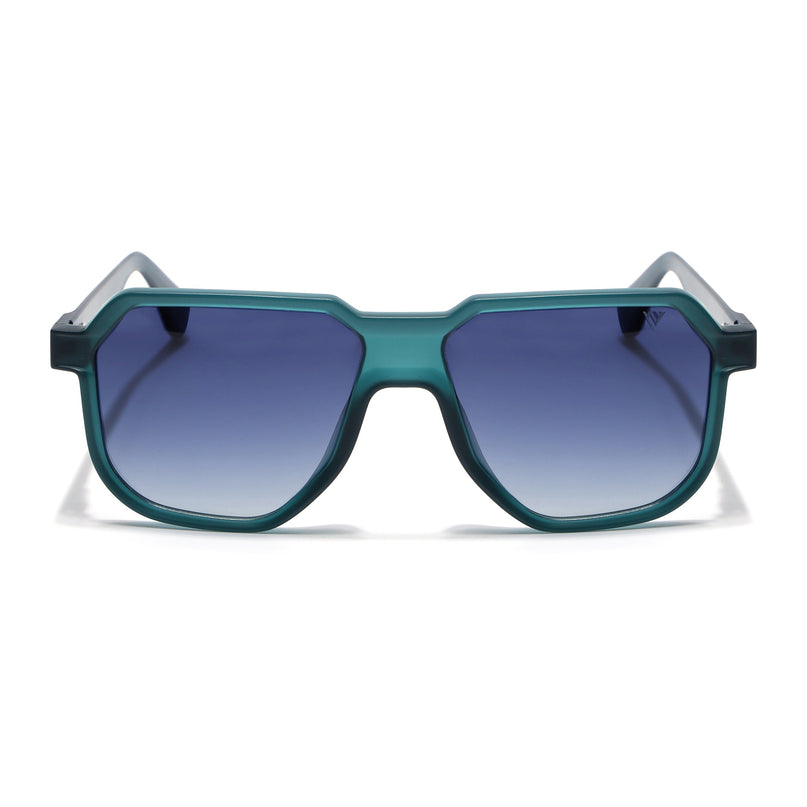 Prizm | Sea Green Hexagonal Polarized Sunglasses | Blue & Clear Lens - PMG6713