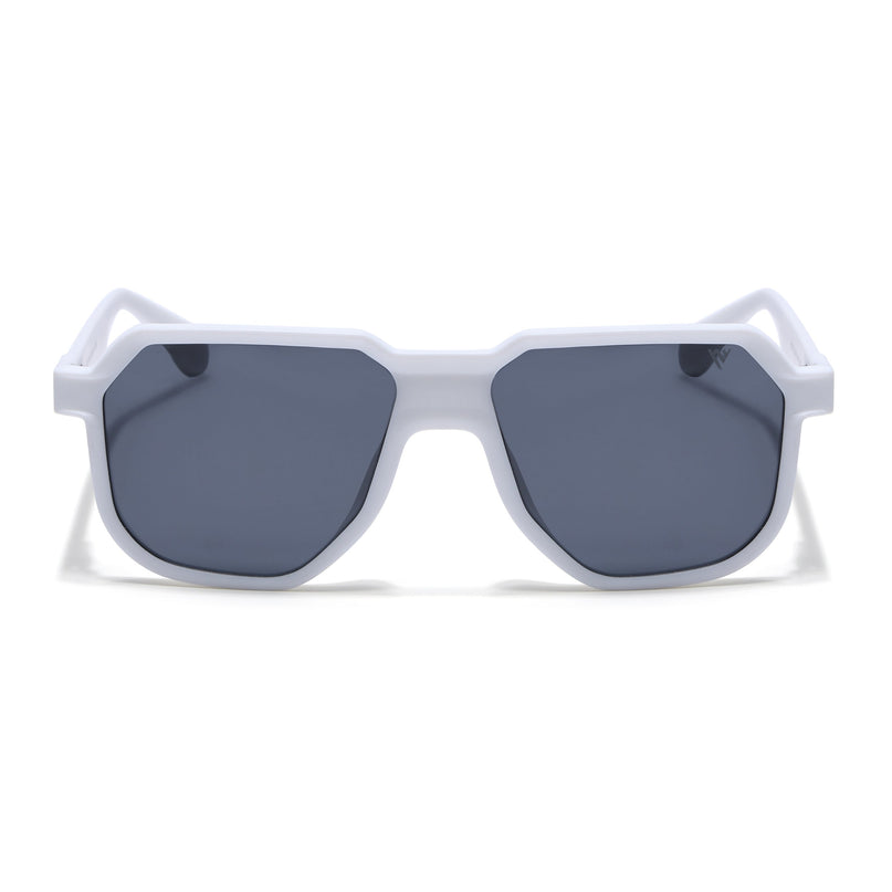 Prizm | White Hexagonal Polarized Sunglasses | Black Lens - PMG6716
