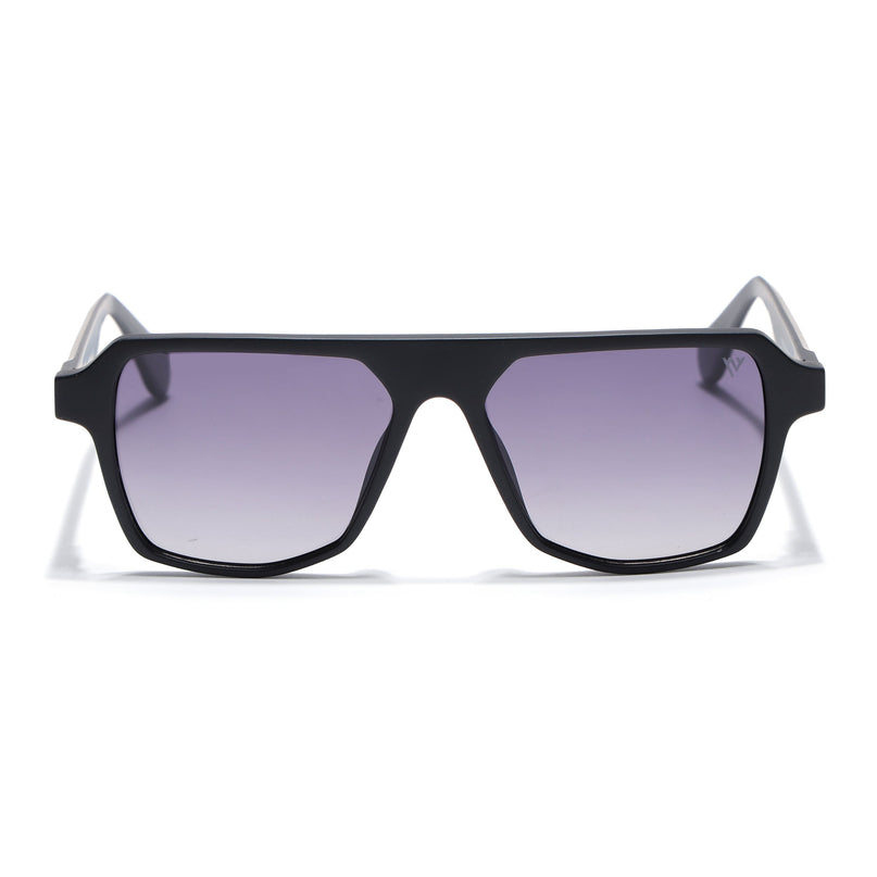 Wayfarer Polarized Sunglasses for Men & Women (Grey & Clear Lens | Black Frame - PMG7274)