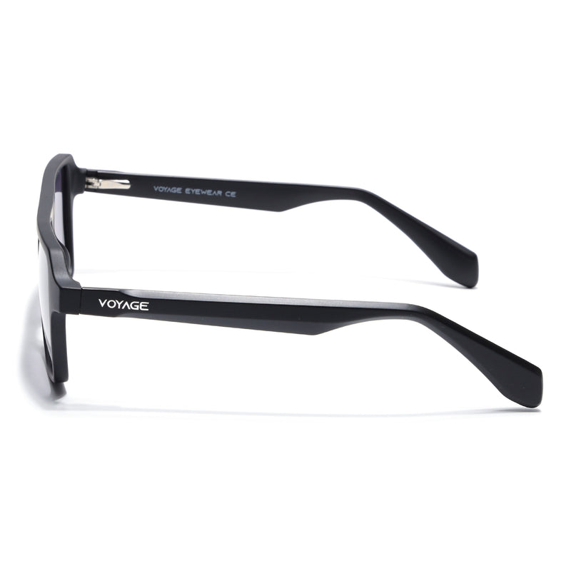 Wayfarer Polarized Sunglasses for Men & Women (Grey & Clear Lens | Black Frame - PMG7274)