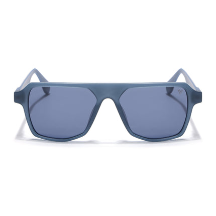 Wayfarer Polarized Sunglasses for Men & Women (Grey Lens | Blue Frame - PMG7276)