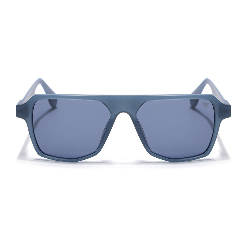 Wayfarer Polarized Sunglasses for Men & Women (Grey Lens | Blue Frame - PMG7276)