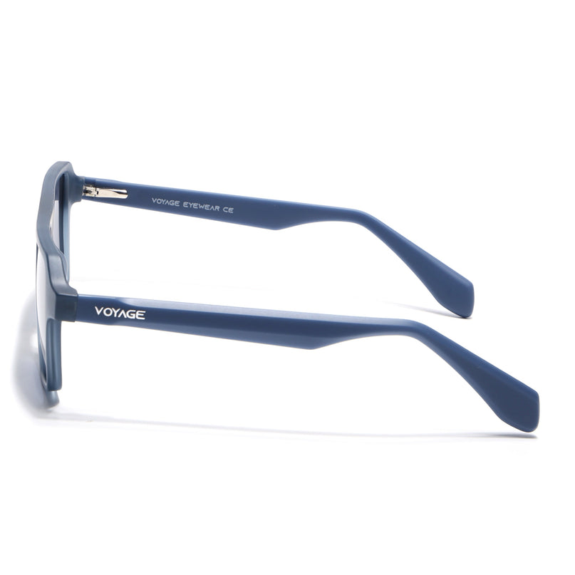 Wayfarer Polarized Sunglasses for Men & Women (Grey Lens | Blue Frame - PMG7276)