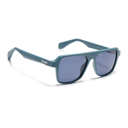 Wayfarer Polarized Sunglasses for Men & Women (Grey Lens | Matt Teal Frame - PMG7277)