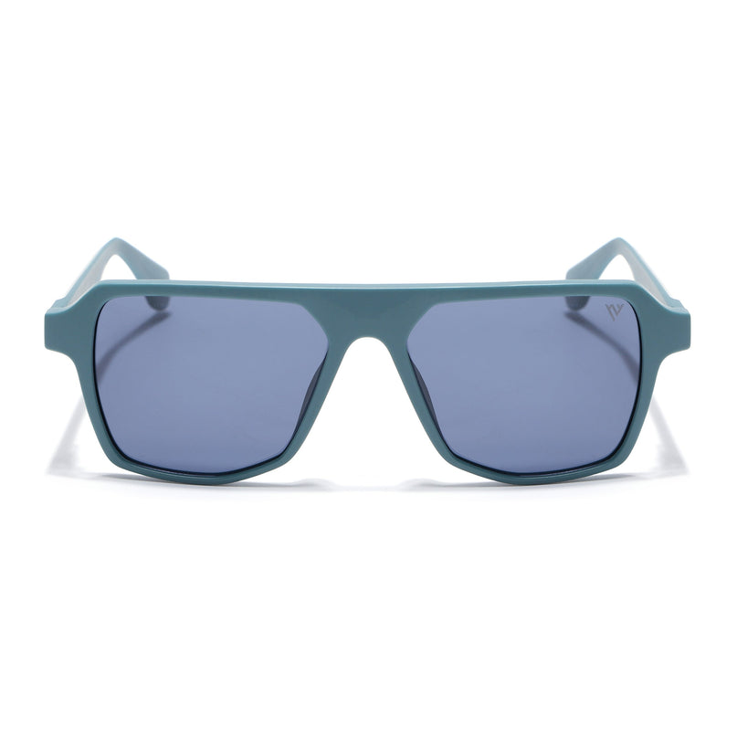 Wayfarer Polarized Sunglasses for Men & Women (Grey Lens | Matt Teal Frame - PMG7277)