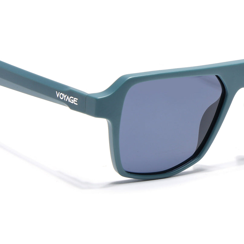 Wayfarer Polarized Sunglasses for Men & Women (Grey Lens | Matt Teal Frame - PMG7277)
