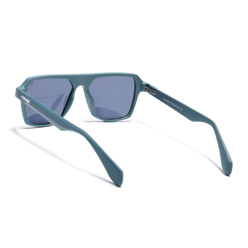 Wayfarer Polarized Sunglasses for Men & Women (Grey Lens | Matt Teal Frame - PMG7277)