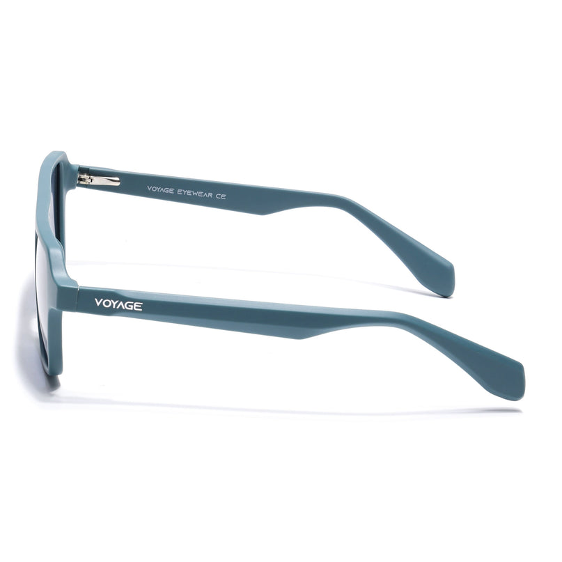 Wayfarer Polarized Sunglasses for Men & Women (Grey Lens | Matt Teal Frame - PMG7277)