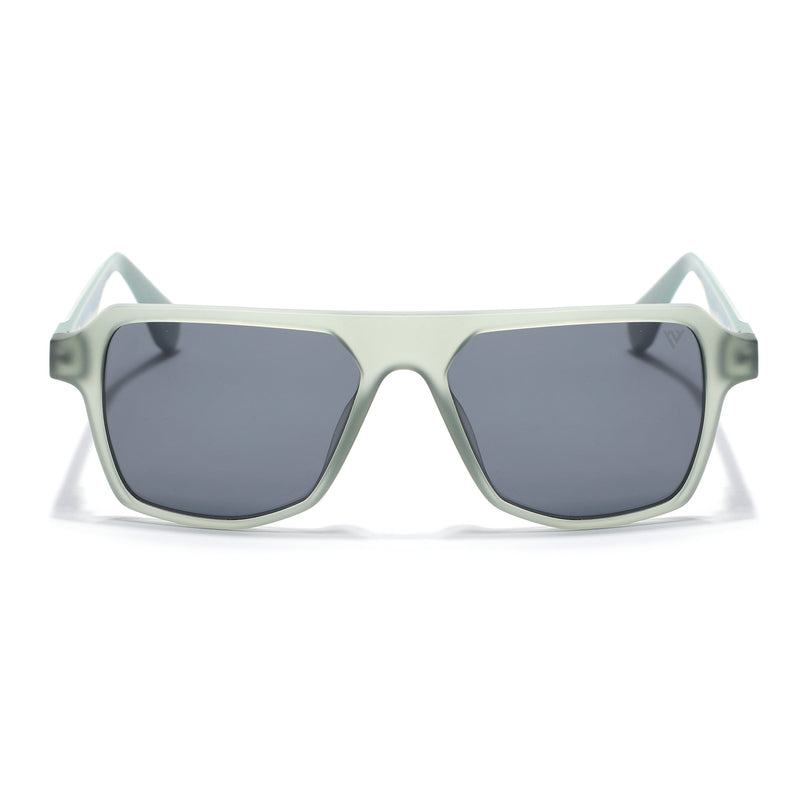 Wayfarer Polarized Sunglasses for Men & Women (Black Lens | Green Frame - PMG7278)