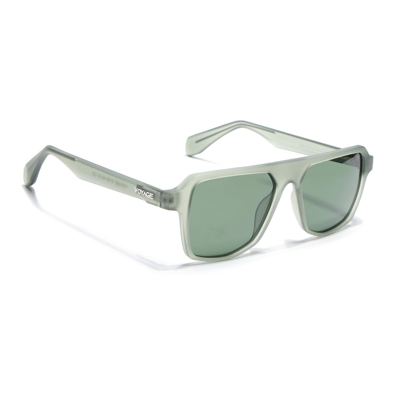 Wayfarer Polarized Sunglasses for Men & Women (Green Lens | Green Frame - PMG7279)