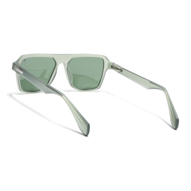 Wayfarer Polarized Sunglasses for Men & Women (Green Lens | Green Frame - PMG7279)
