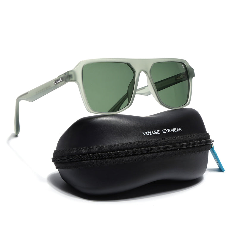 Wayfarer Polarized Sunglasses for Men & Women (Green Lens | Green Frame - PMG7279)