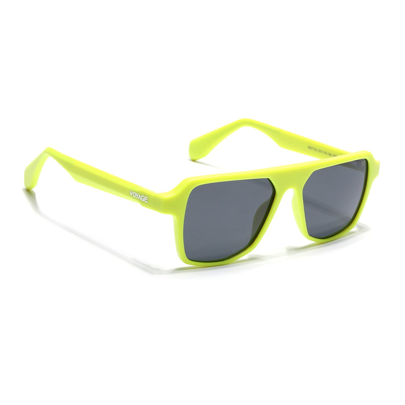 Wayfarer Polarized Sunglasses for Men & Women (Black Lens | Neon Yellow Frame - PMG7281)