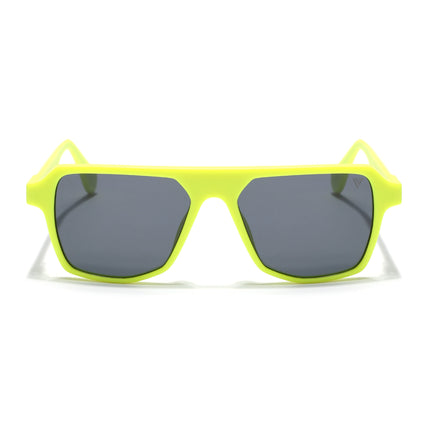 Wayfarer Polarized Sunglasses for Men & Women (Black Lens | Neon Yellow Frame - PMG7281)