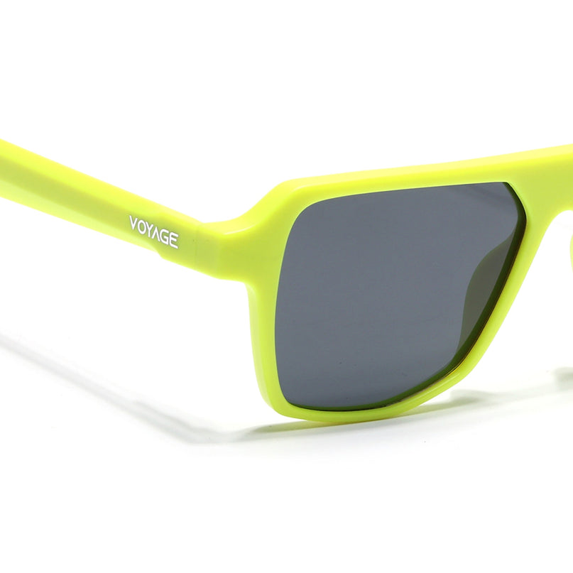 Wayfarer Polarized Sunglasses for Men & Women (Black Lens | Neon Yellow Frame - PMG7281)