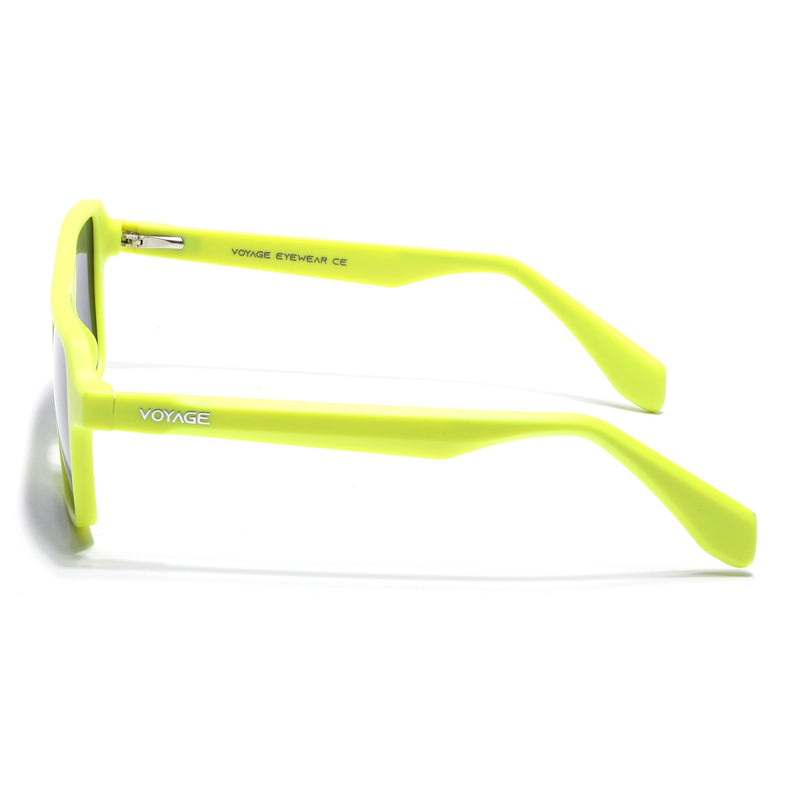 Wayfarer Polarized Sunglasses for Men & Women (Black Lens | Neon Yellow Frame - PMG7281)