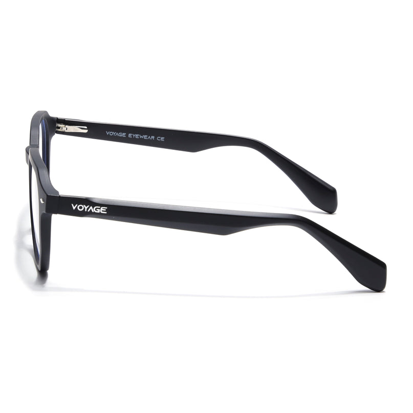 Voyage Black Round Eyeglasses for Men & Women (7122FMG7301-C1)